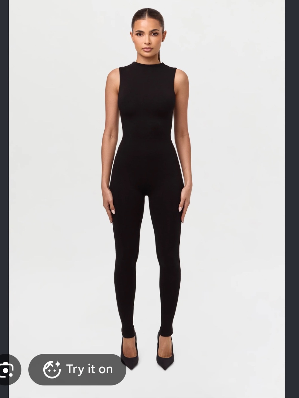 Naked Wardrobe Black Sculpted Sleeveless Jumpsuit